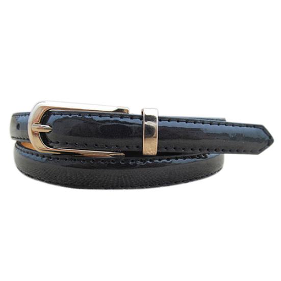 Women Thin Faux Leather Belt Cummerbund Candy Tone Buckle Casual Waistband Strap