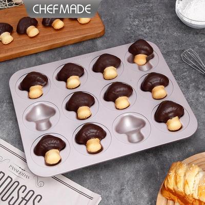12-Cavity Non-Stick Japanese Cartoon Mushroom Madeleine Cake Pan