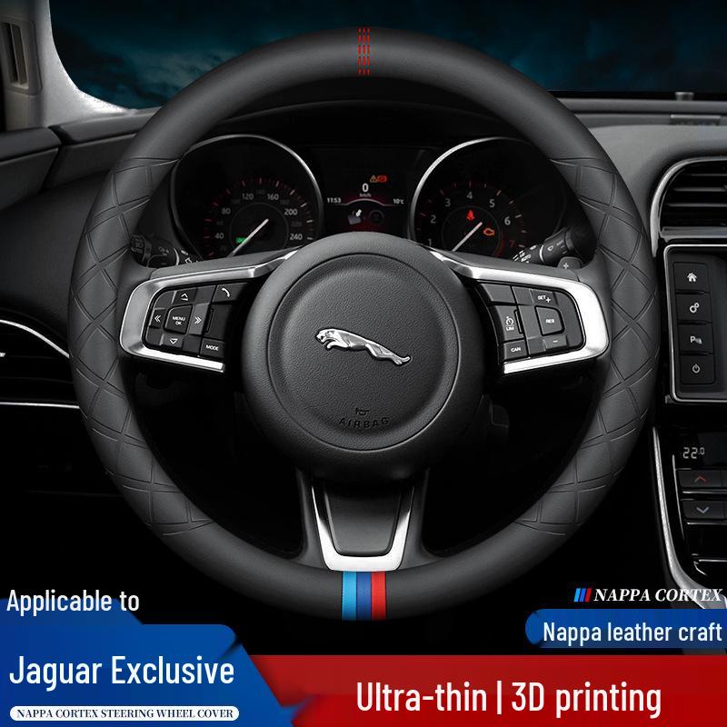 Jaguar Genuine Leather Steering Wheel Cover for XJ, XEL, F-PACE, XFL, E-PACE, XE