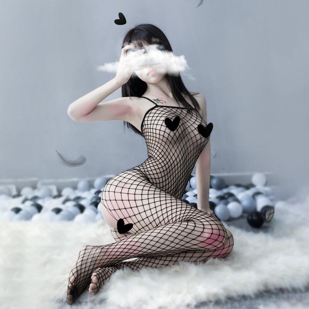 Sex one-piece pajamas mesh hollowed out couple uniform seduction underwear tight pure desire props stockings