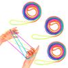 Kids Finger String Game 3 Pack Rainbow Rope Fun Twisting Toy for Children Colorful Nylon Cord Twister Interactive Play