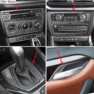 Carbon Fiber Stickers Car Interior Decorative Cover Trim Strips Decal For BMW X1 E84 2011 Car Styling Modification