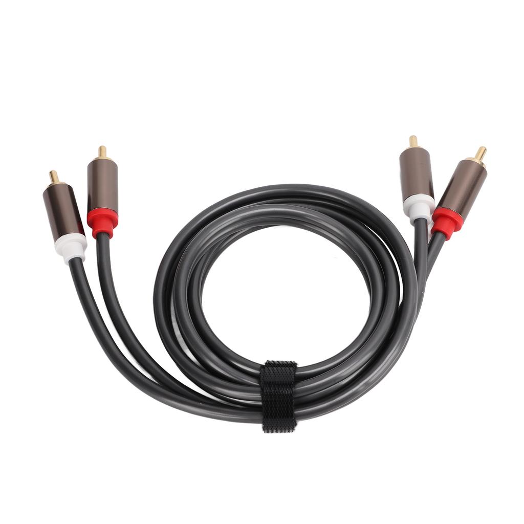 2Pcs RCA Cables Cord 2 To 2 AV 4 Head Power Amplifier Audio Cable for Subwoofers 3.3ft Long