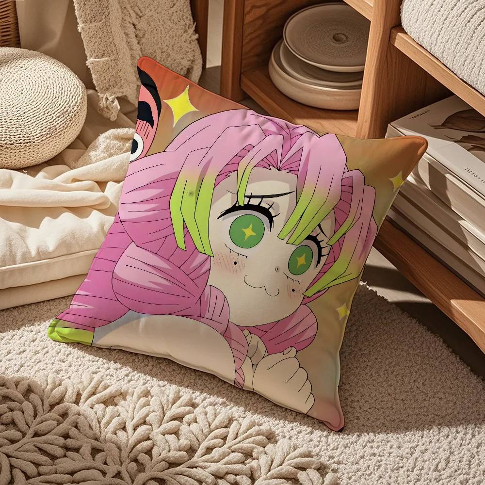 Anime D-Demon S-Slayer K-Kimetsu No Yaiba Pillow Case Comfort Sofa Bed Silky Elegant Invisible Zipper Custom Decorative Cushion