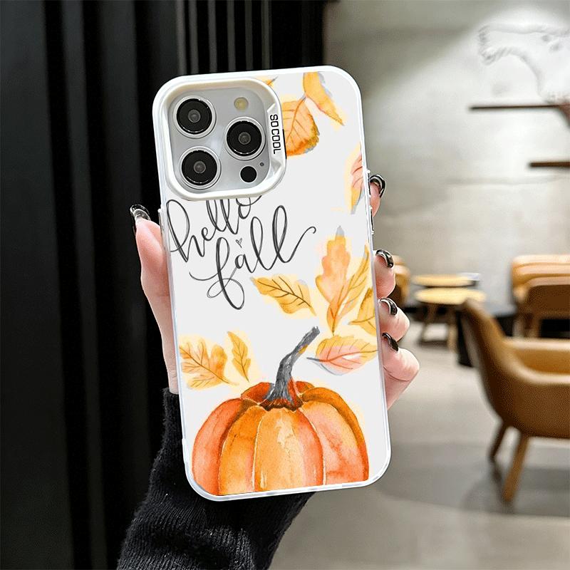 Pumpkin Happy Fall Autumn Shockproof Phone Case for iPhone 17 Air 16 16E 15 Pro Max 14 Plus 13 Mini 12 Back Cover Anti Fall Fund