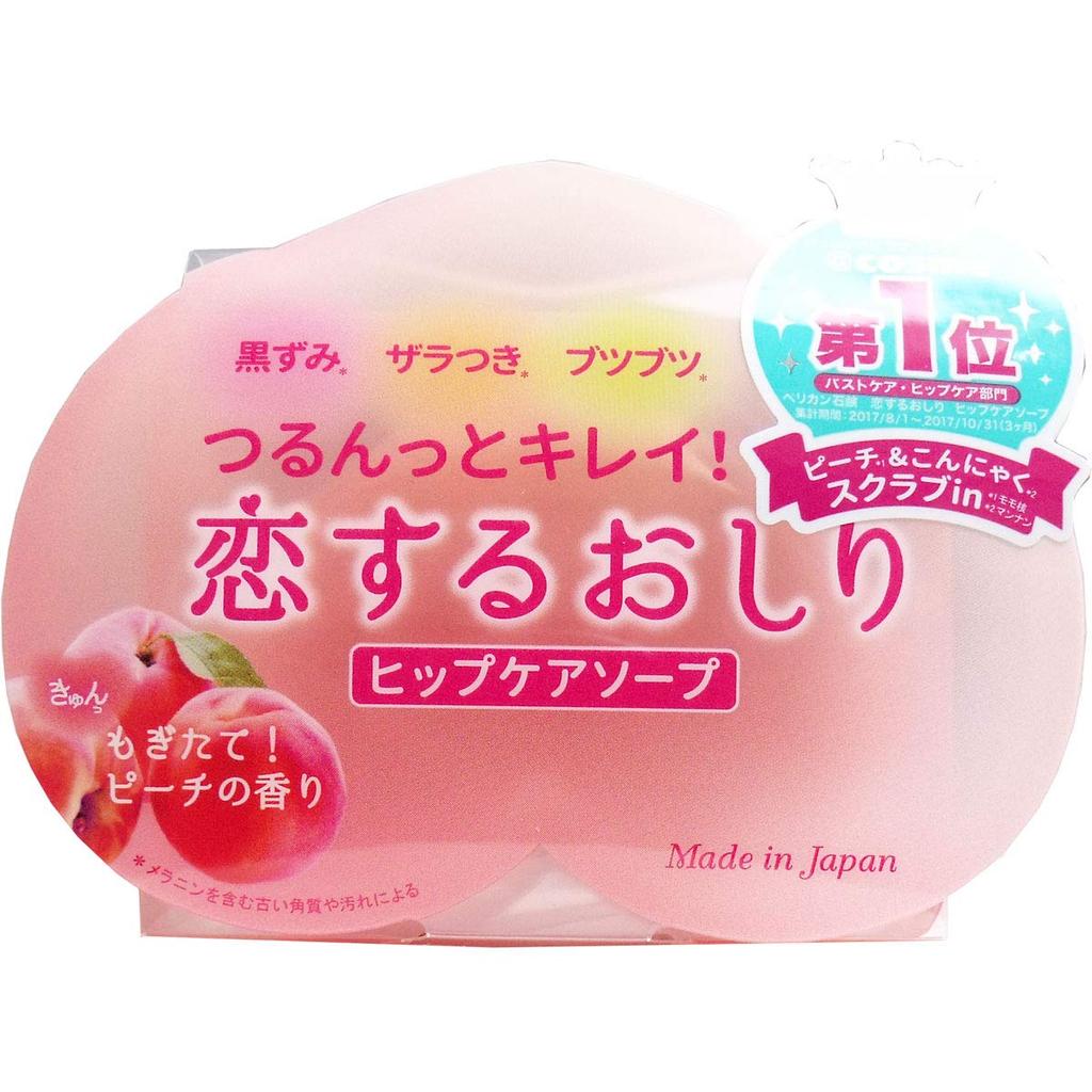 Koisuru Oshiri Hip Care for Dark and Bump Hip Body Peach Exfoliating and Moisturizing Ingredients Soap, 80g, Buttocks, Spots, Roughness, Exfoliating,