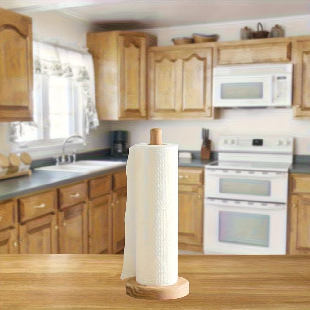Holz Papierhandtuchhalter Langlebig Rutschfest Taschentuch Vertikaler Ständer Gestell Haken Für Küchen Badezimmer Wohnzimmer