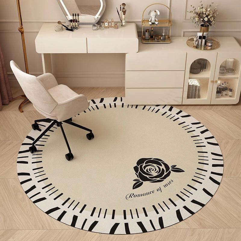 Round Soundproof Non-Slip TPR Bottom Area Rugs, Bedroom, Desk, Chair, Floor Mat, Living Room, Home Decoration, Modern Study, Rug