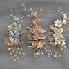 Handmade Floral Hairpiece with Crystal Wedding Hair Comb for Bride or Bridesmaid Ethnic Style Headwear Accessories
