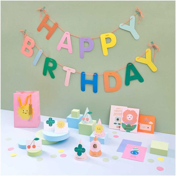 5m White Happy Birthday Garland