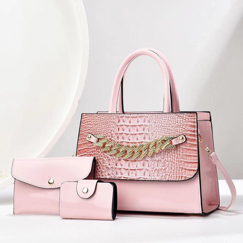 

Высококачественный комплект из 3 предметов, женская сумка через плечо, кожаная сумка через плечо с несколькими карманами, женская сумка-мессенджер, мягкий кожаный кошелек, сумка