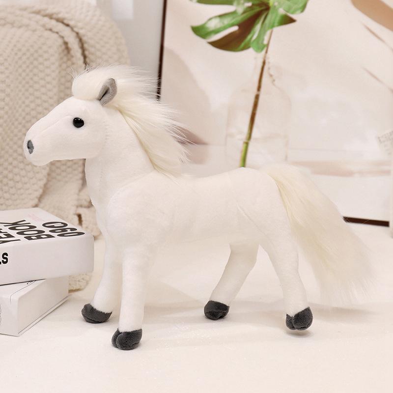 

Имитация пони кукла плюшевая игрушка белый дракон лошадь черная лошадь кукла кукла детская познавательная модель игрушка 30cm