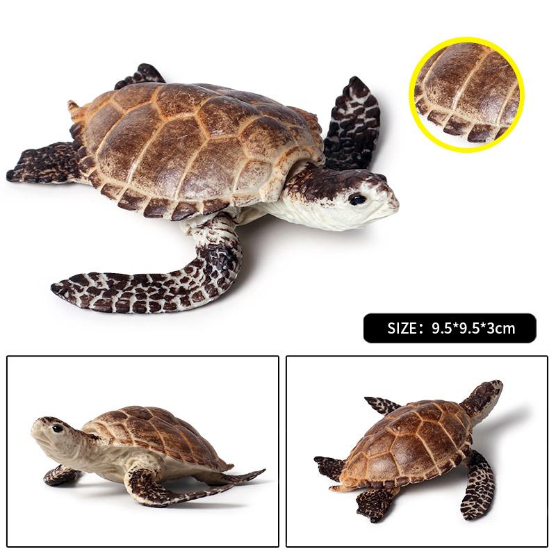 Oenux Ocean Animals Leatherback Tortoise Turtle Growth Cycle Sea Life Model Figurines Action Figures PVC Education Kid Toy Gift