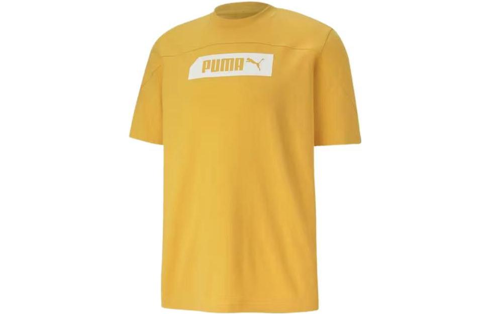 PUMA T Shirts Men s Yellow Crew Neck Moderate Straight Fit 583864-25 L