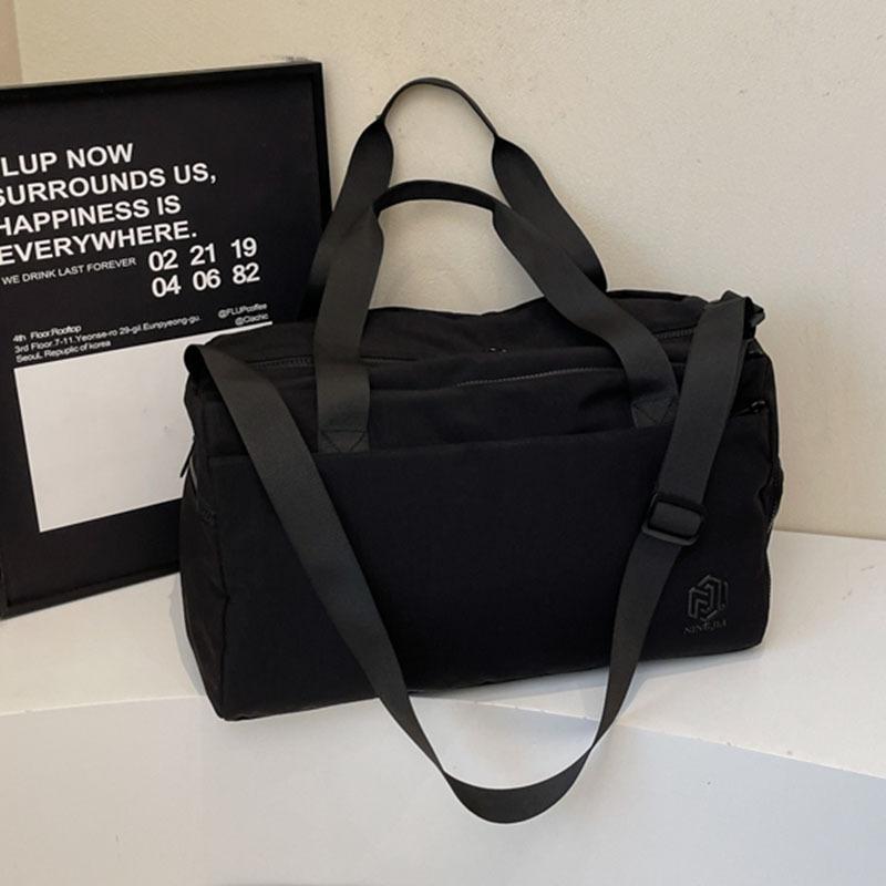 Short-distance Simple Travel Bag Women's Solid Color Large-capacity Sports Fitness Bag Business Travel Storage Luggage