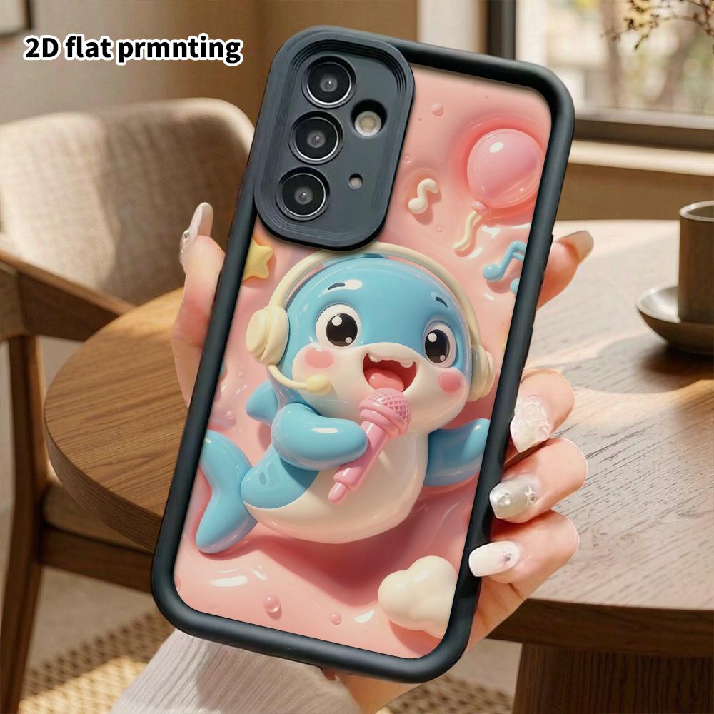 Phone Case: 2D flat design suitable for Samsung Galaxy A34 A35 M05 M06 S20 S22 S21 FE Plus 5G protective case, K-Singing Little Dolphin, perfect Chris