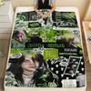 1PC Billie Eilish Patterned Flannel Blanket Suitable For All Seasons for Home Decor Warmth and Comfort Gifts Holiday Present