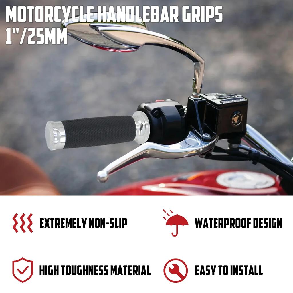 Motorcycle 1inch Hand Grips 25mm Handlebar Chrome Handle Bar For Harley Sportster Xl Touring Road King Glide Dyna Softail Fat Boy