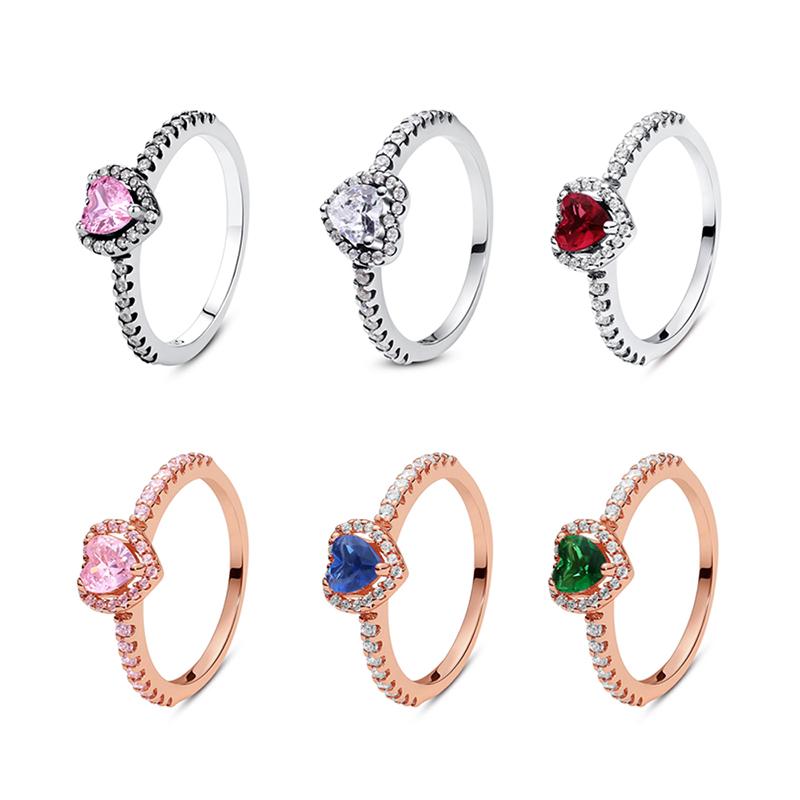 Yiran Pet Products Women's Black Authentic Genuine Copper Rings For Love Heart Engagement Wedding Stackable Crystals Ring Rose Gold Luxury Jewelry Creation Present Choice
