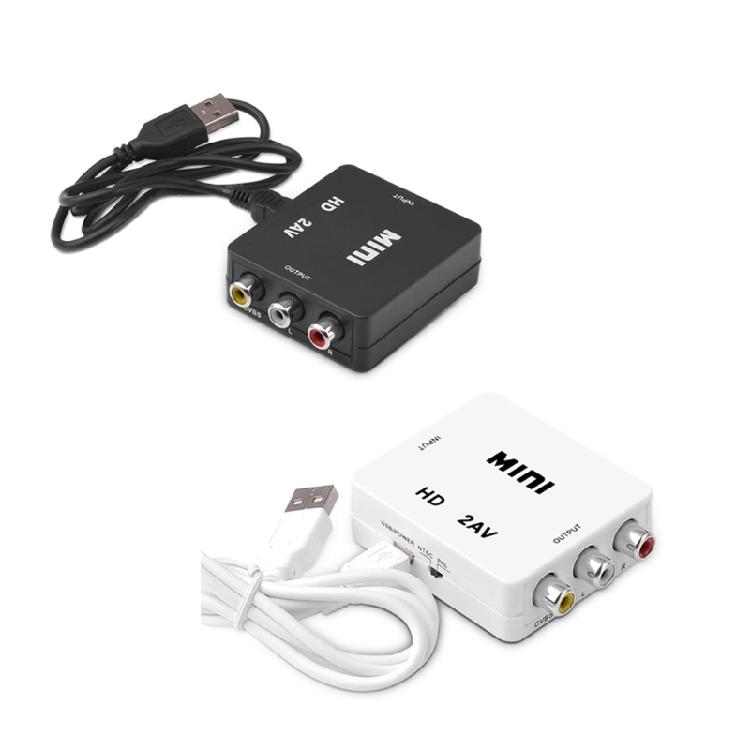 Portable Vedio Converter Box HDMI-compatible to AV 3RCA Adapter 1080P NTSC PAL