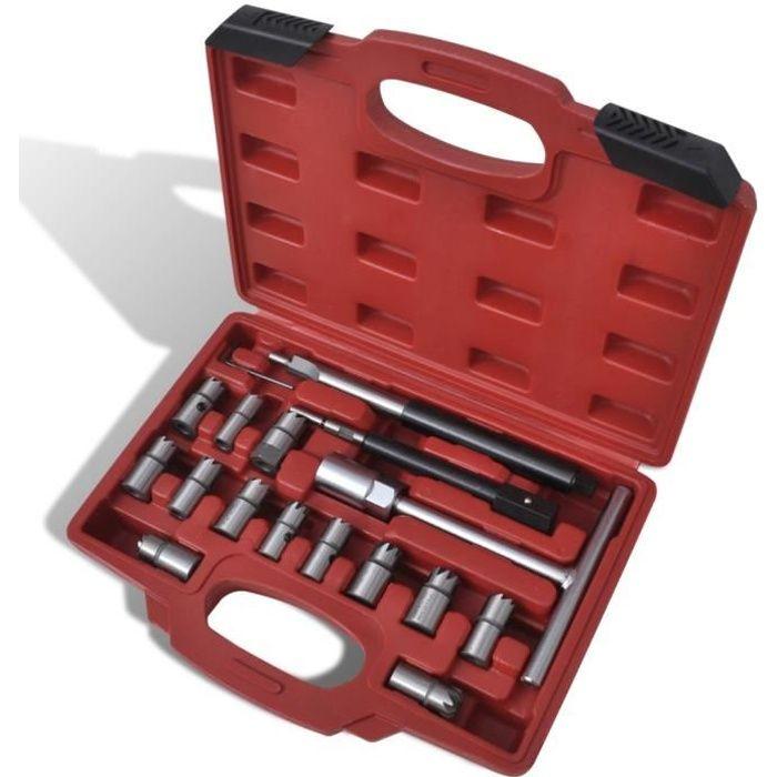 VidaXL Ensemble de couteau de siège d'injecteur diesel 17 pcs