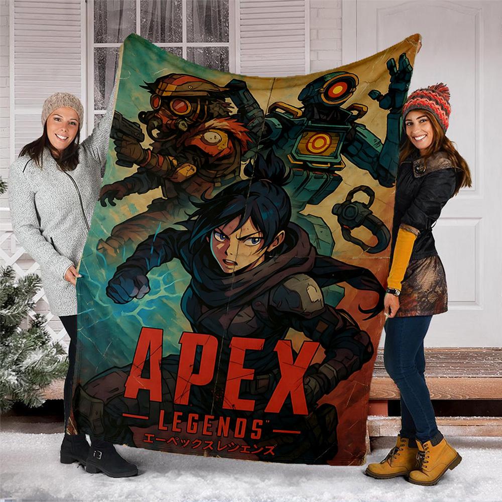 1pc Apex Legends Outdoor Flannel Blanket, Cozy & Warm Soft Te Playful Design, Napping Camping,