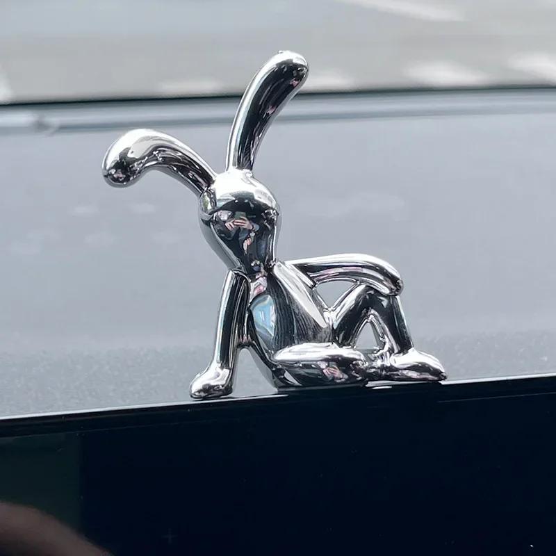 Ornamente decorative pentru iepure de mașină, plastic ecologic, iepure cu urechi lungi, consolă centrală auto, pandantiv, decorare interioară a mașinii