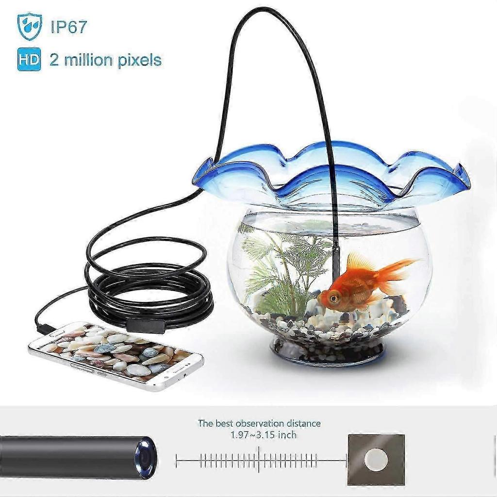 Usb Endoscope 3 In 1 Borescope 5.5mm Ultra Thin Waterproof Inspection Snake Camera Less