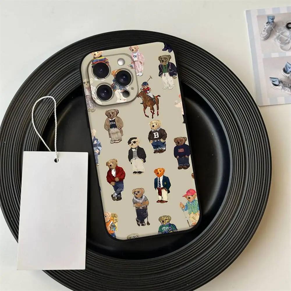 

Fashion B-Bear Phone Case for iPhone 17 16e 16 15 14 13 12 11 Pro Max Mini X XR XSMax 8 7 6 6S Air Plus Soft Silicone Back Cover iPhone 11