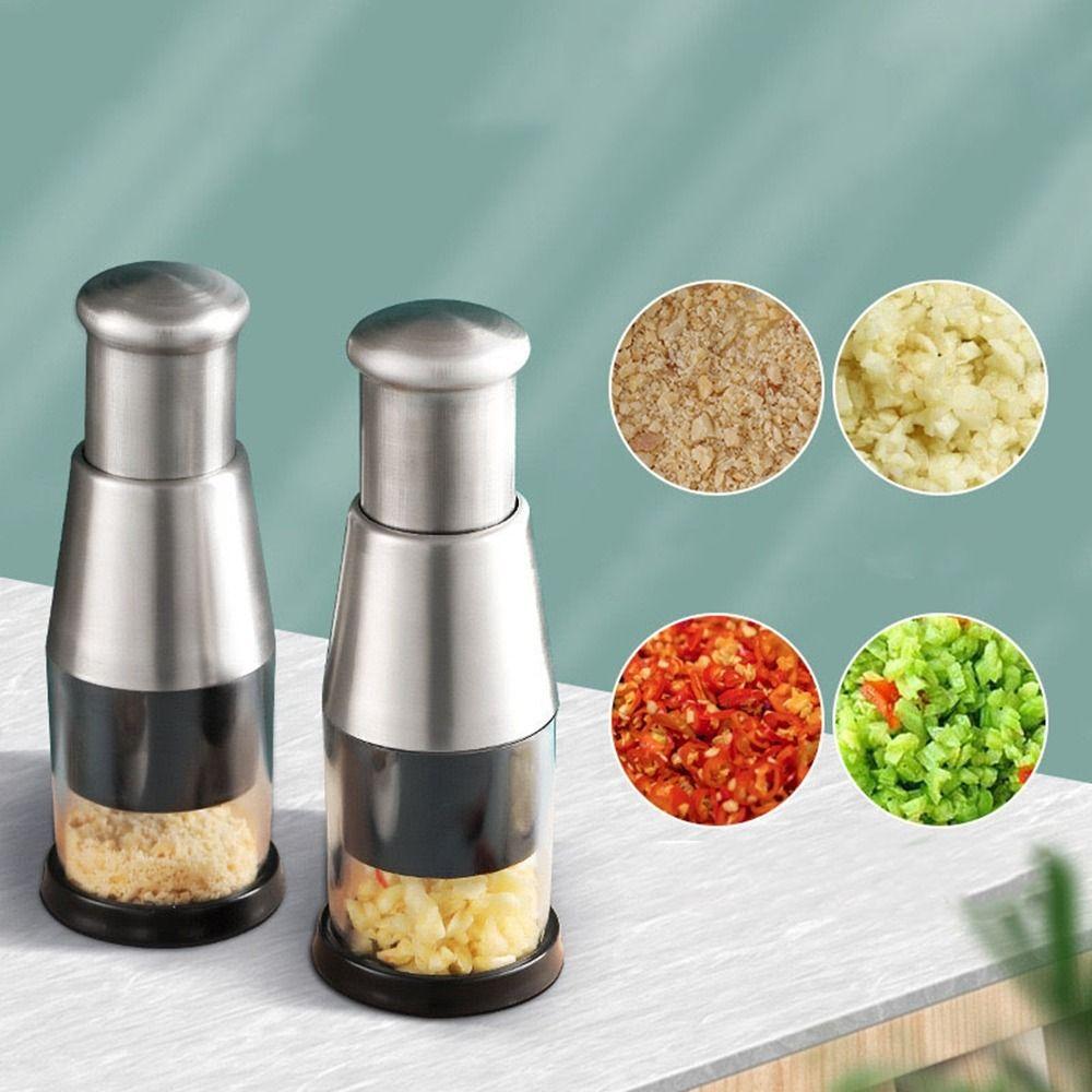 Stainless Steel Tomato Crusher Hand Press Garlic Masher Durable Manual Hand Chopper  Herbs Nuts