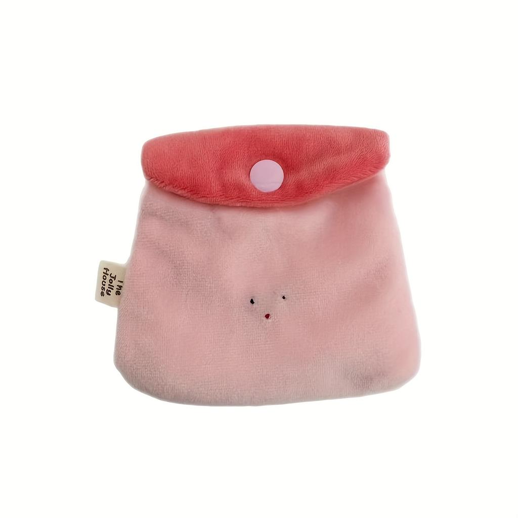 Caramel Pudding Shaped Coin Purse, Cute Mini Plush Storage Bag, Portable Headphones, ID Storage, Creative Small Items