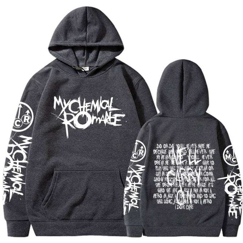 Double Sided Graphic Hoodies Streetwear Black Parade Punk Emo Rock Pullover Men's Women Hooded Sweatshirts