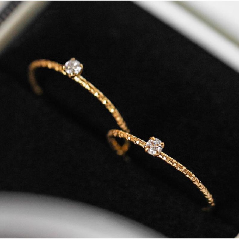 Very Fine and Shiny Embroidered Line Ring, Fine Diamond, 18K Gold Plated Ring, INS Fashionable Personality Simple Index Finger Ring