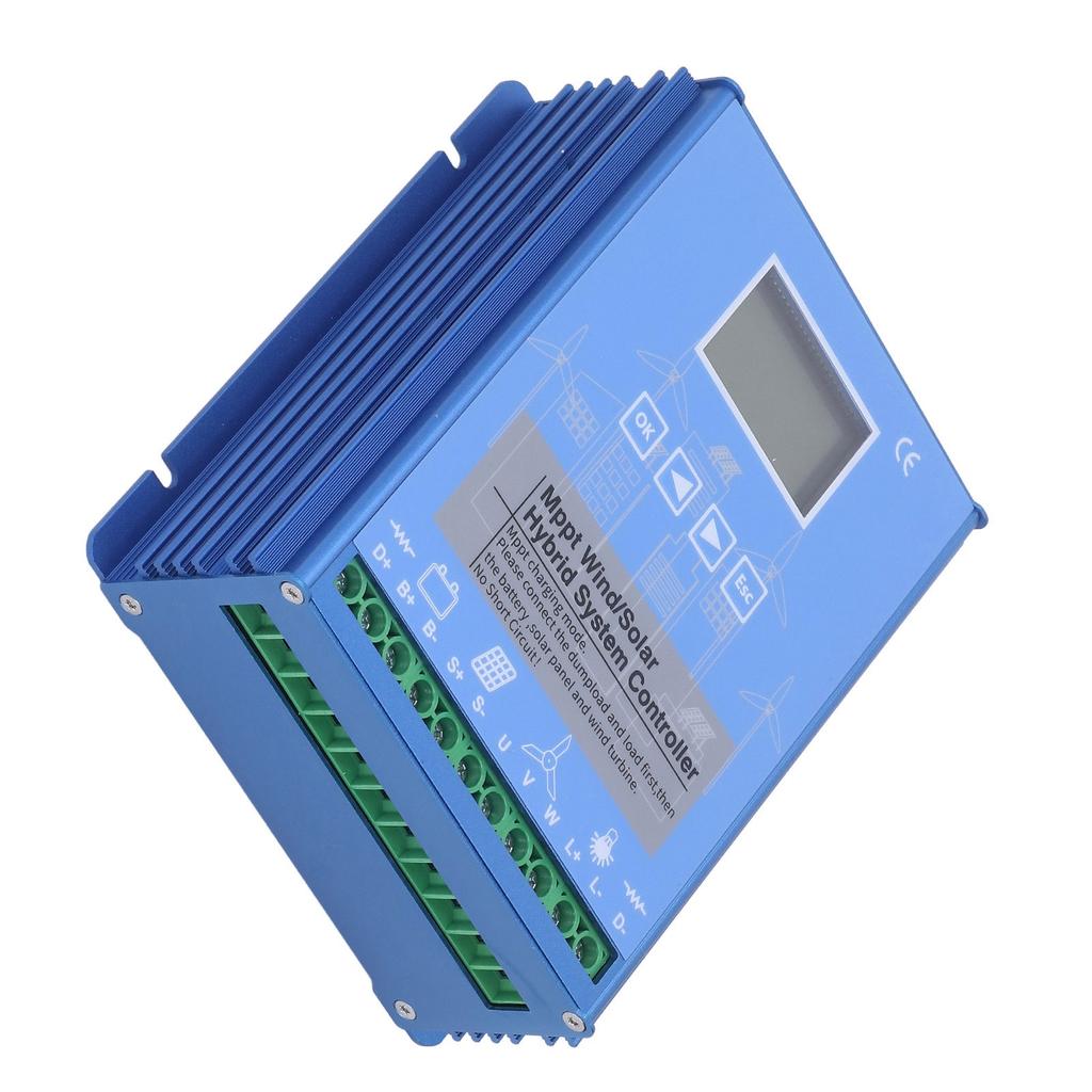 Controler hibrid solar eolian MPPT Boost Incarcare 12V 24V Baterie cu acid litiu cu Bluetooth Albastru