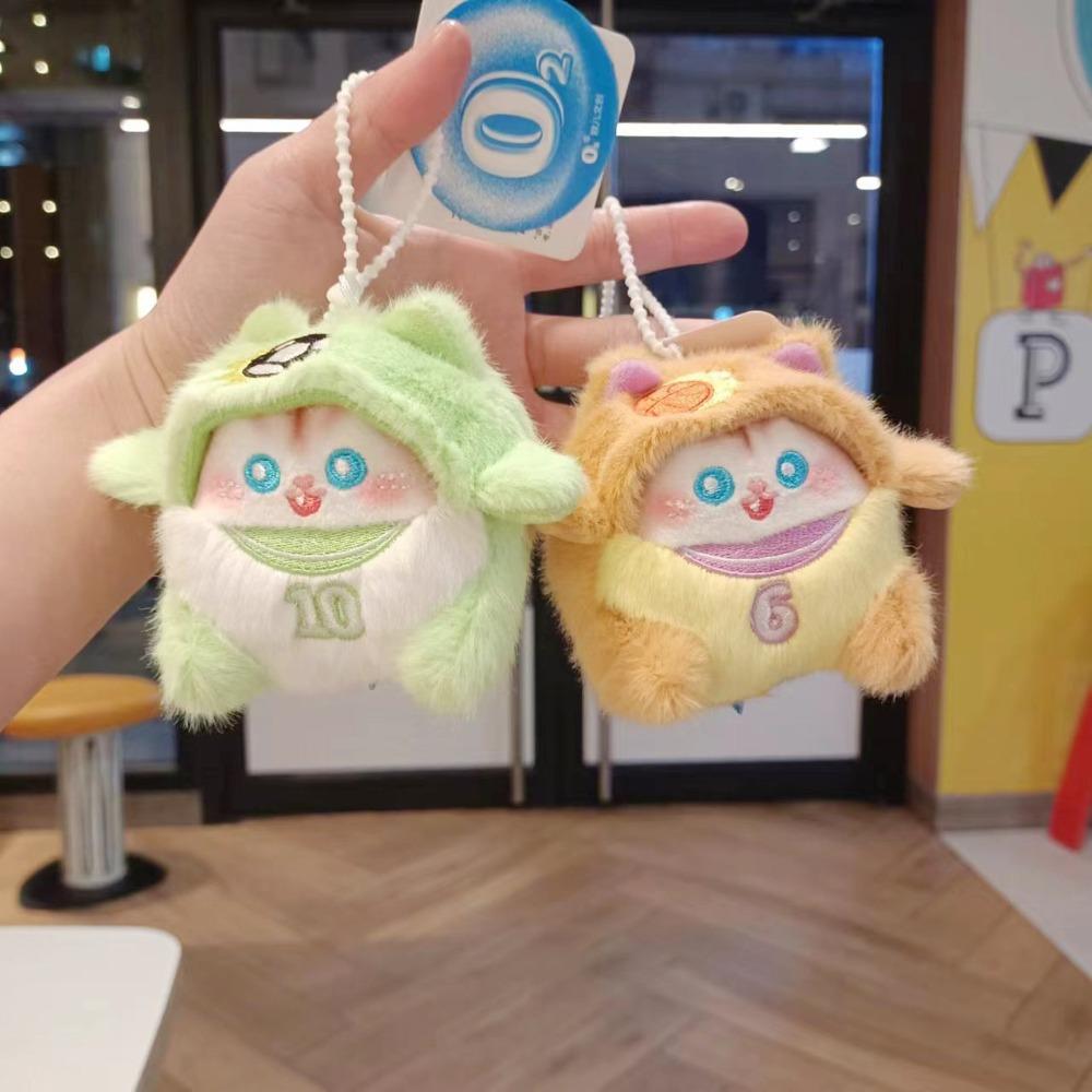

PP Cotton Lucky Cat Doll Key Ring Stuffed Doll Cute Cat Fabric Doll Birthday Gift