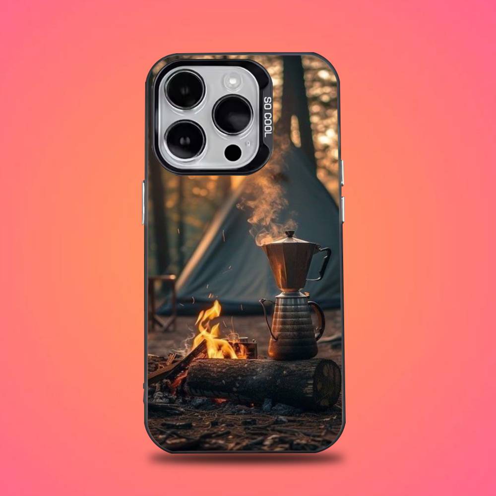 

Mountain outdoor camping Phone Case For iPhone 16,15,14,13,12,11,Pro,Max,Plus,Mini,XS,SE Anti Fall Black Matte Hard Bumper iPhone16pro
