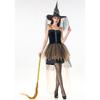 Ladies Mesh Halloween Witch Costume, Cosplay, Game Uniform, Wizard Stage Costume