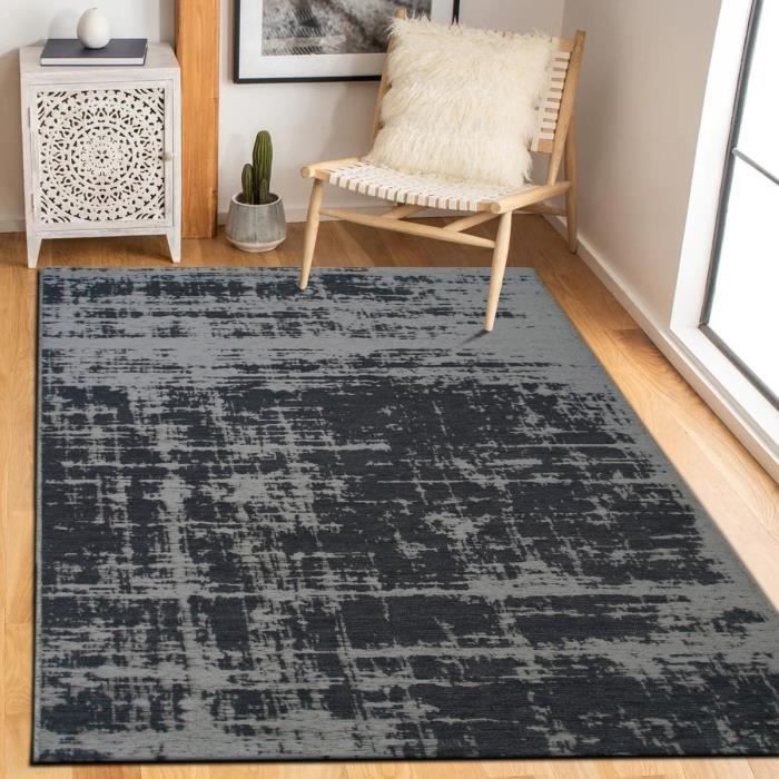 Tapis moderne motif abstrait marron 200x290