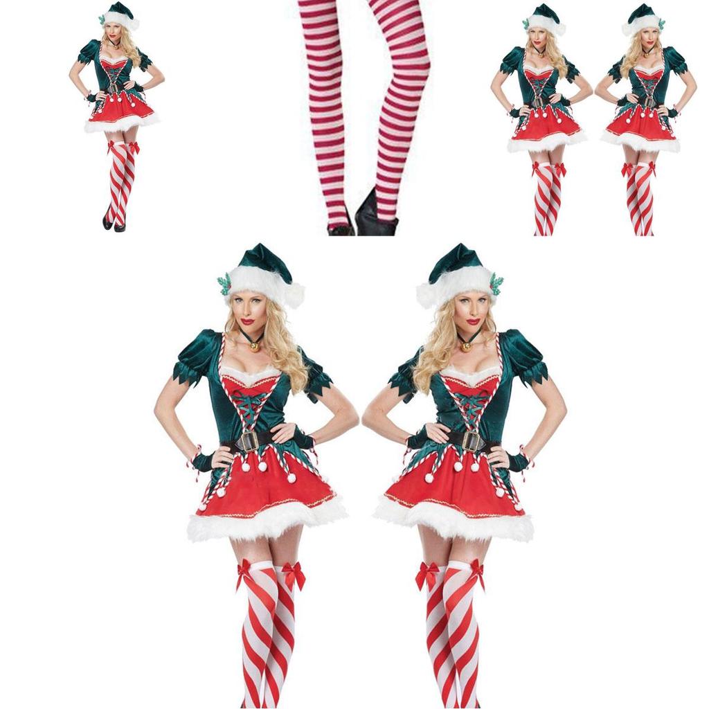 Adorable Green Christmas Party Stage Skirt Costumes For Festive Cosplay Fun