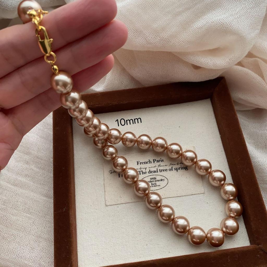 Versatile Necklace, Super Bright Pearl Neck Chain, French Unique Retro Mini Summer Light Luxury Niche