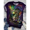 T-shirt d'été pour femme Magnifique Imprimé Masque Manches Courtes T-shirts Hauts Imprimés Décontractés