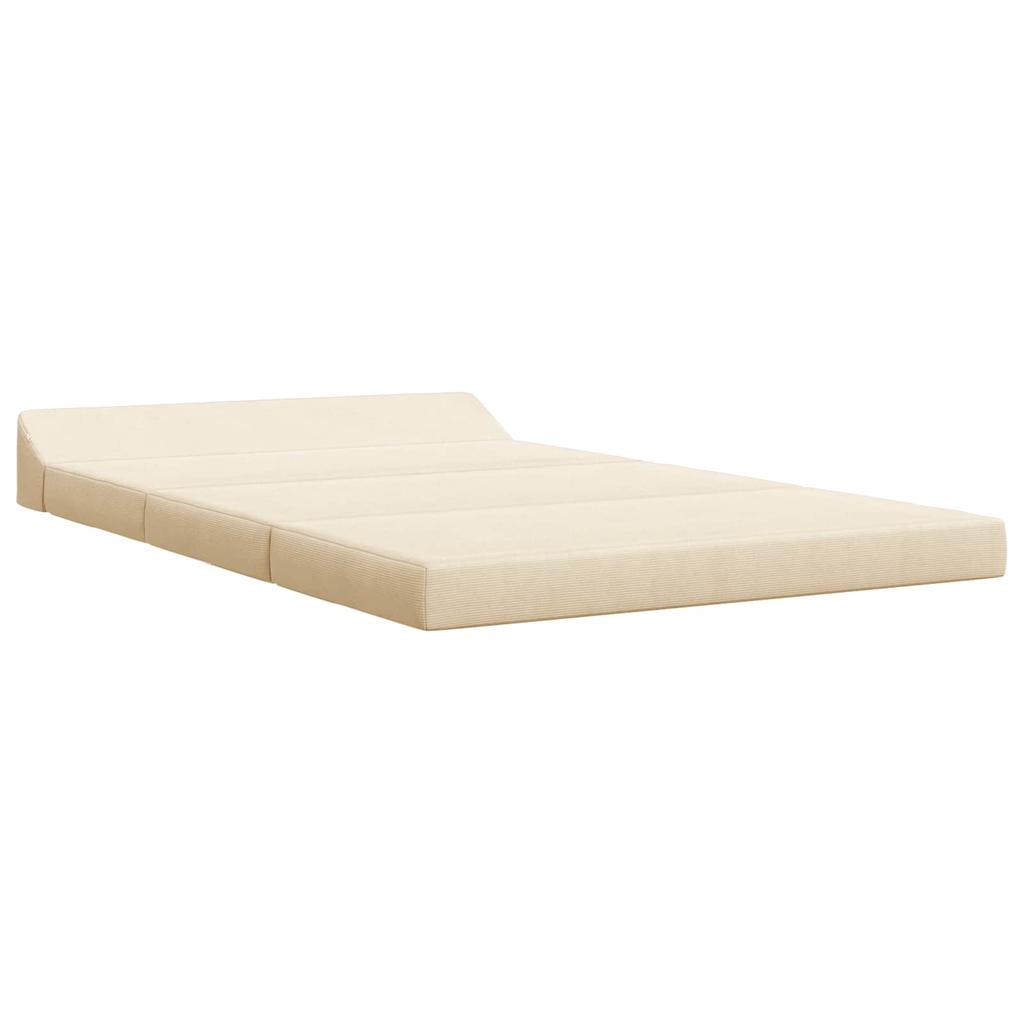 Foldable Sofa Bed Cream 120 X 60 X 49 Cm Fabric
