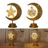 Eid Decors Moon Table Lamp Battery Operated Crescents Lamp Half Moon Light Metal Ramadans Star Lamp Home Decors