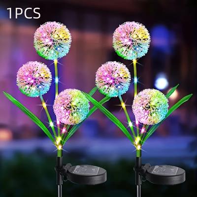3-Pack Solar Dandelion Simulation LED String Lights, Courtyard Garden Decorative Lights, Outdoor Lawn Landscape Ground Stake Lights