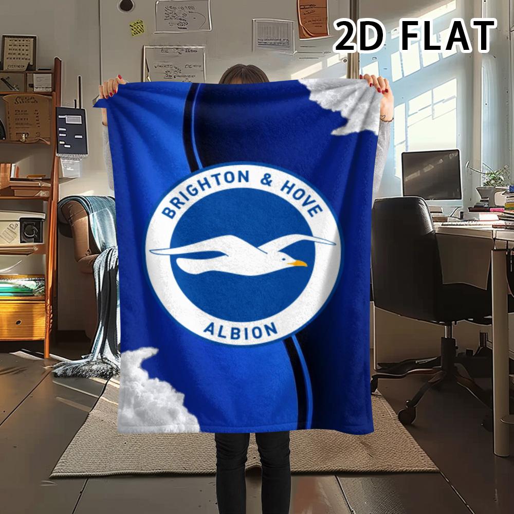 1Pc Brighton Print Flannel Blanket, High quality Comfortable for All Seasons, Home Decor, Warmth and Comfort, Perfect for Christmas Gifts