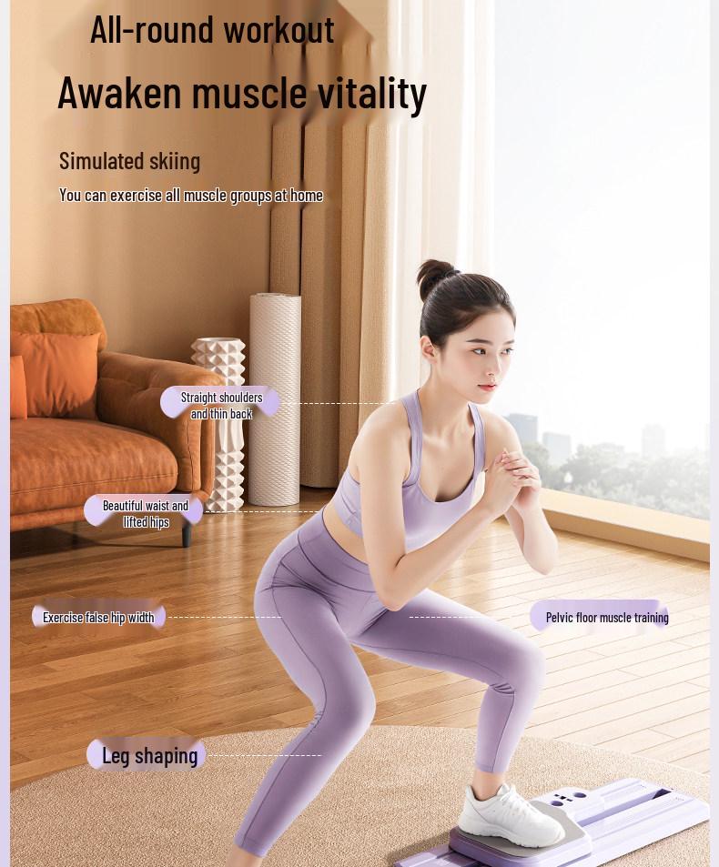 Split-Type Ski & Leg Slimming Machine: Pelvic Floor & Abdominal Trainer for Home Fitness