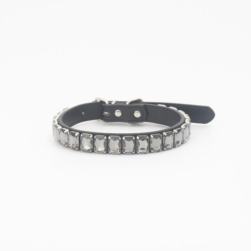 Luxury Rhinestone PU Leather Adjustable Pet Collar Dogs Cats Fashion Jewelry All Sizes