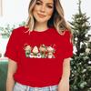 Snowman Coffee Christmas Women T Shirt Tops Tee Red Tshirt Female Summer Tshirt Christmas Graphic Tee Female Cute Tops Tee