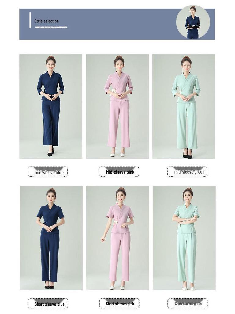Autumn Women's Beauty Salon Workwear Set: SPA Technician Long Pants Uniform