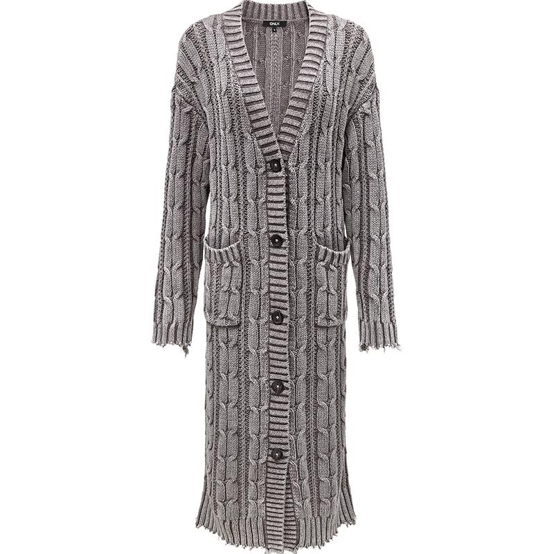 

ONLY Women s 2024 Winter Relaxed Distressed Long Cardigan S